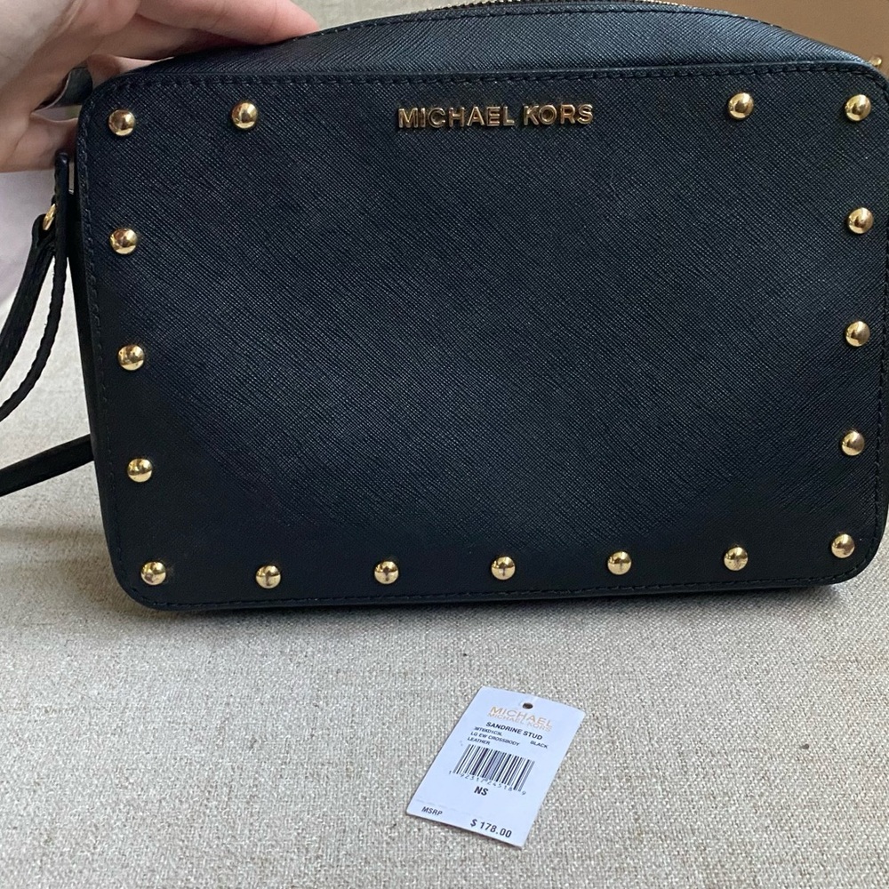 Michael Kors Sandrine Stud Black Studded Women's Bag